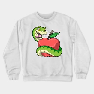 Snake with green Head & Apple Crewneck Sweatshirt